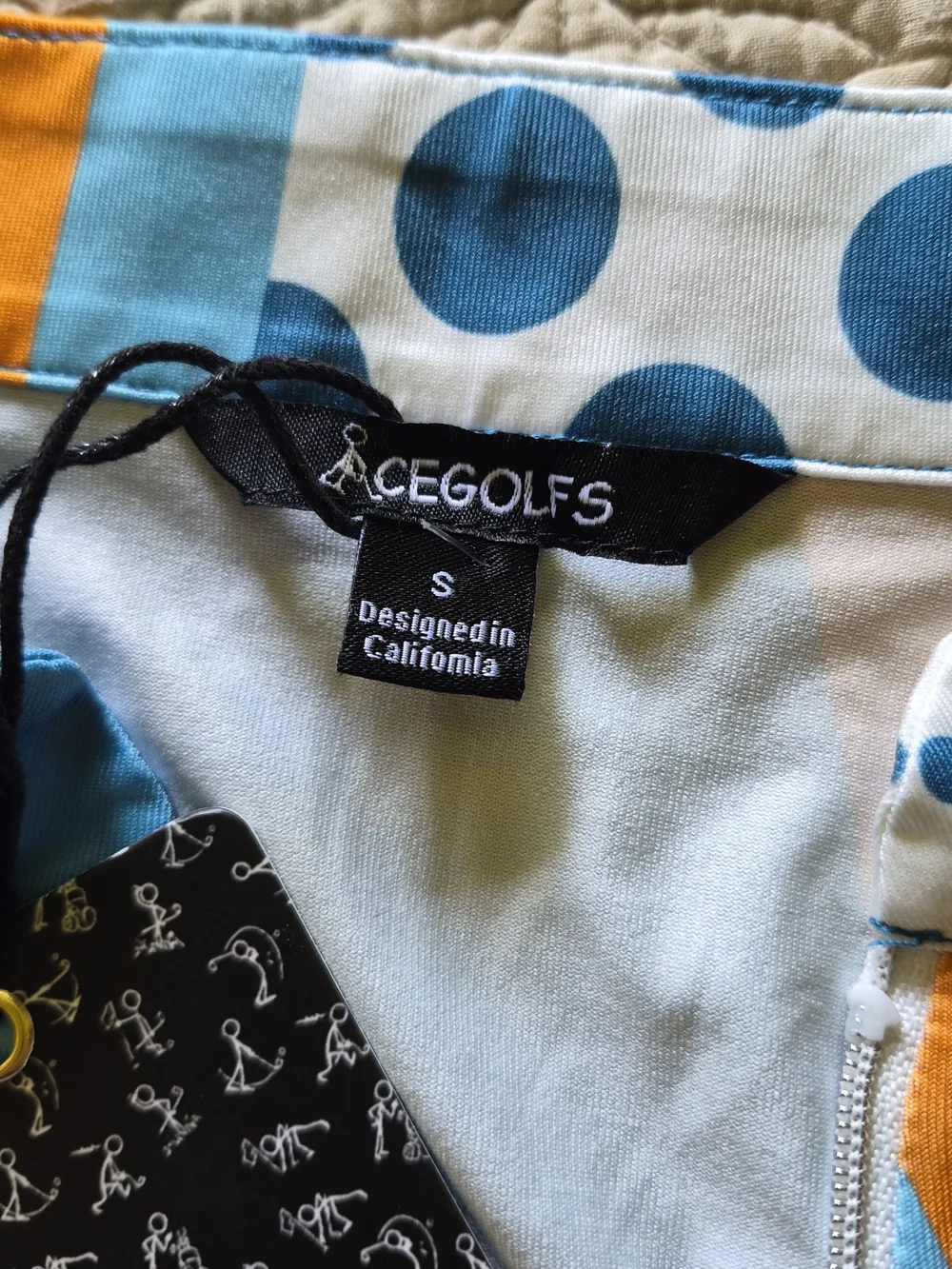 Acegolfs Sleeveless Active Dress in Blue, Teal and Orange - Sporty Zip Front - Picture 4 of 9